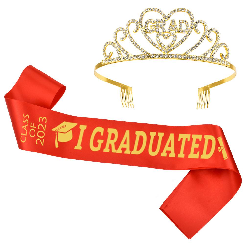 Graduation Party Supplies Kits Crown Tiara Sash For Students Graduation Party Decorations Grad Decor Favors