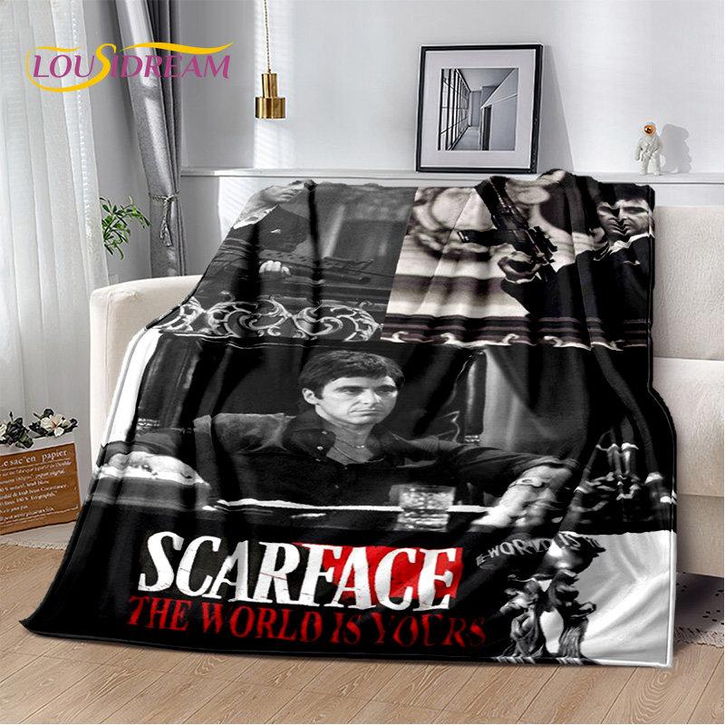 Movie Scarface Tony 3D Printing Soft Plush Blanket,Flannel Blanket Throw Blanket for Living Room Bedroom Bed Sofa Picnic Cover