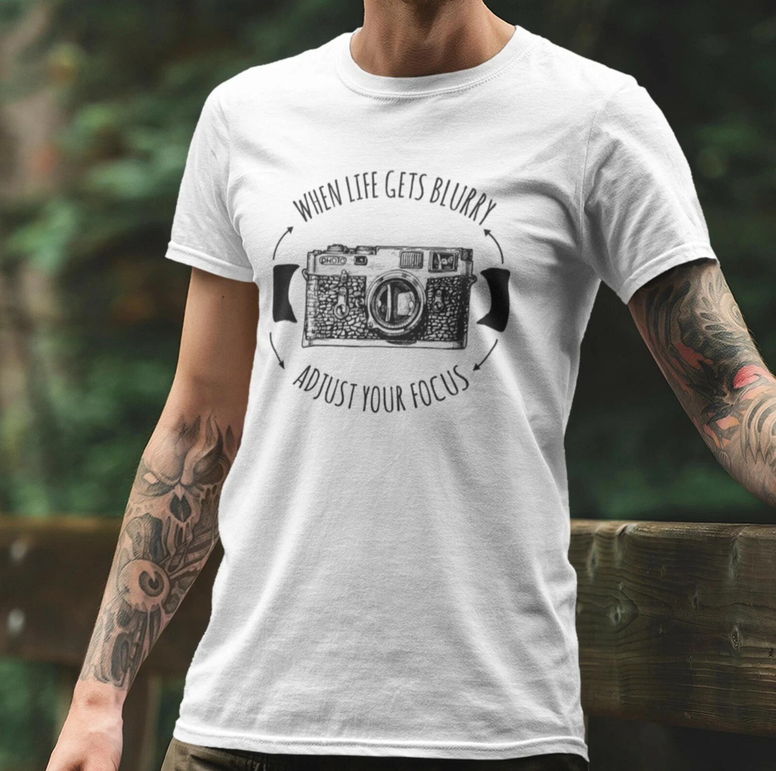 WHEN LIFE GETS BLURRY ADJUST YOUR FOCUS MALE ADULTS WHITE SHORT SLEEVE T shirt S