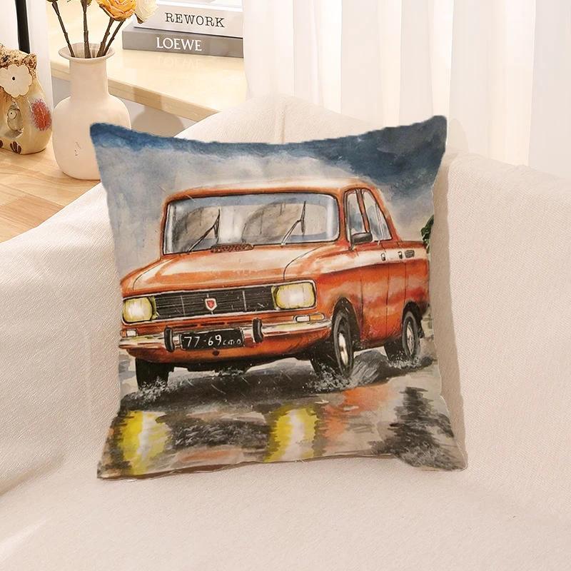 Cushion Cover Watercolor Car Pillow   Room Decor  Case