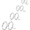 4 Pairs No Charms Stainless Steel Tiny Hoop Earrings Simple Silver/Gold Color Cirle Earrings Single Side Ear Jewlery
