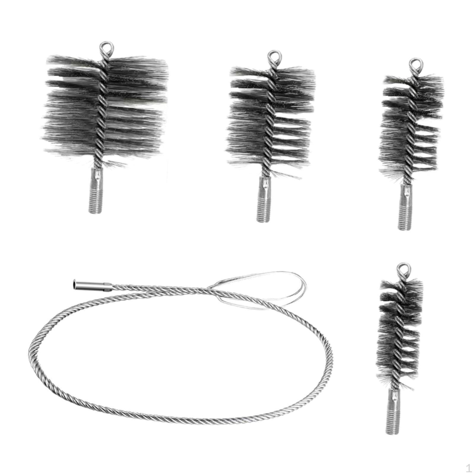 

4 штуки щеток для чистки дымохода с длинным стержнем, удобные стальные детали, универсальная проволока для