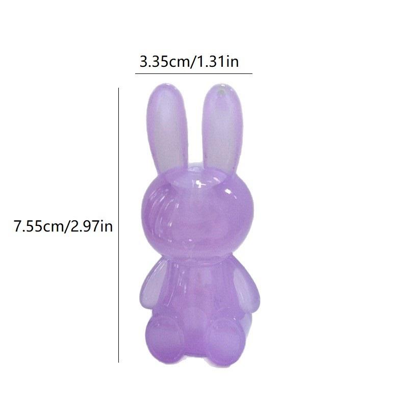 5Ml Empty Cute Bunny Shape Lip Gloss Tube Keychain Rabbit Lip Glaze Container Cosmetic Package Material With Key Chain