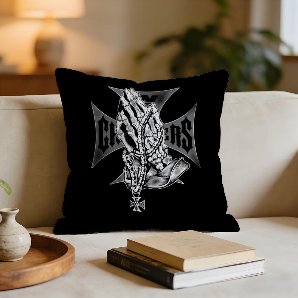 WWest Coast CChoppers Cushion Cover Short plush pillowcase for bed sofa carwashable