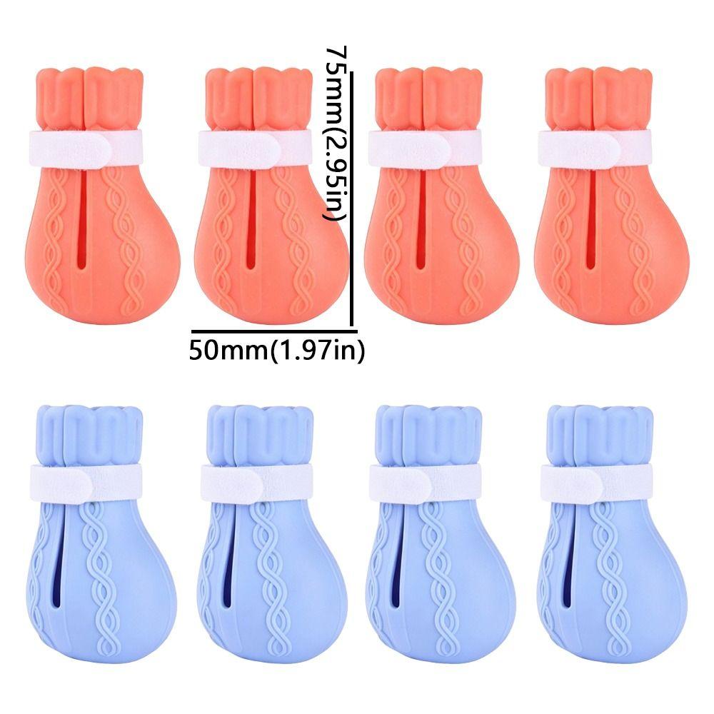 4PCS Adjustable Cat Claw Protector Anti-Scratch Pet Cat Shoes Cat Bath Wash Boots Home Use