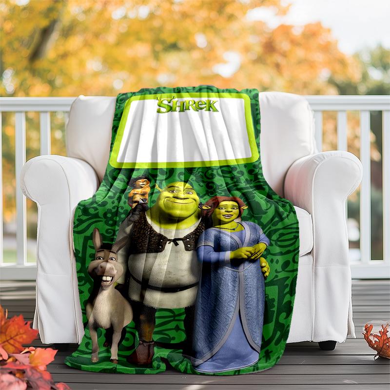 Coperta Stampata a Tema Shrek - Perfetta per Divano, Letto, Viaggio e Uso all'Aperto | Lavabile in Lavatrice, Accogliente e Durevole.