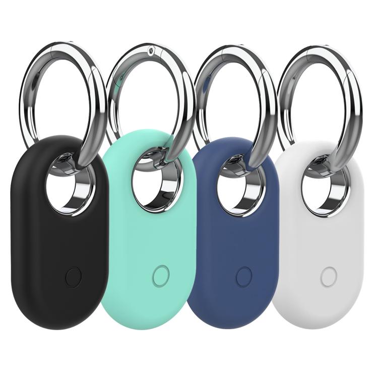 4Pcs Silicone Shockproof Protective Cover With Metal Keychain Carabiner For Samsung Galaxy Smart Tag 2 Tracker