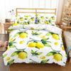 Lemon Duvet Cover Set Fresh Fruits Pattern Polyester Comforter Cover King Queen Twin Full Size For Kids Teens Adults Bedding Set