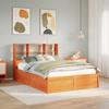 VidaXL Bed Frames Without Mattress Wax Brown 140x200cm Solid Pine Wood, Bed, Solid Wood Bed Frame, Bedroom Furniture 3323457