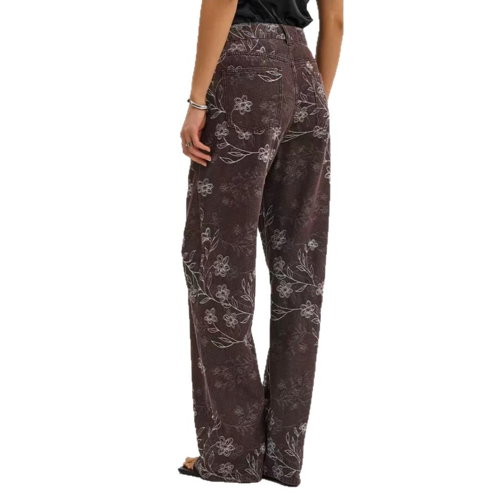 High Waist Straight Jeans Damen Locker Lässig Denim Hose Tägliche Straßenhose