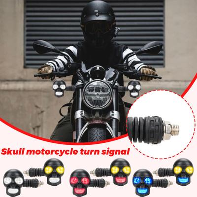 12V Skulls Motorcycle Turn Signal LED Modified Headlights Motorcycle Auxiliary Lights Maintenance Lights