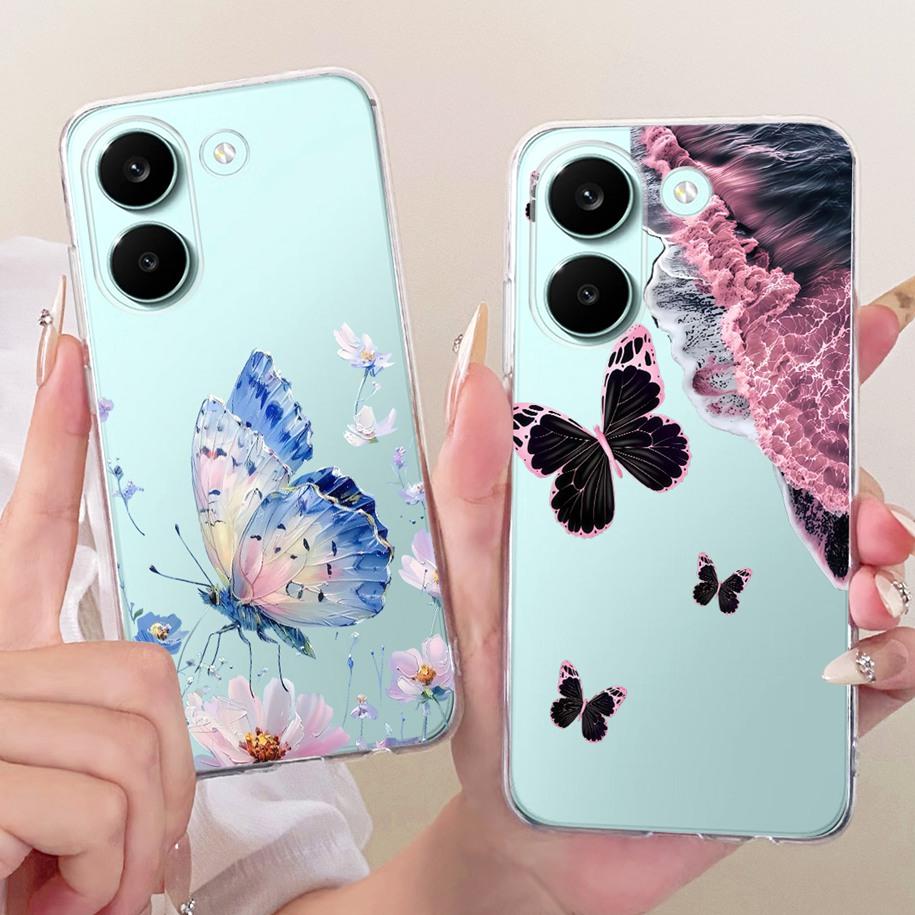 Case For Xiaomi Poco X8 Pro Max Cover Popular Flower Soft Silicone Transparent TPU Bumper For Xiaomi Poco X8 Pro X8ProMax Fundas