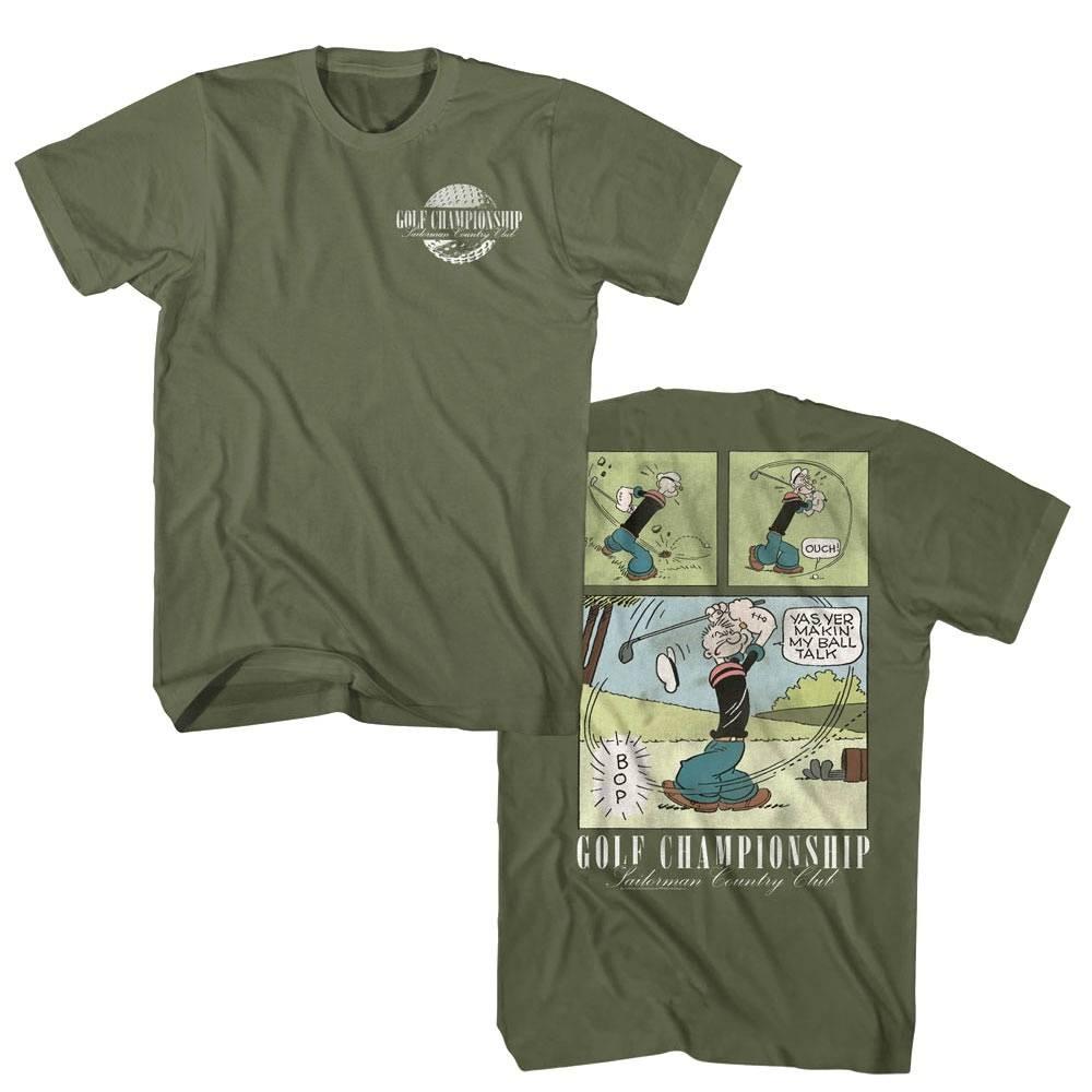 Popeye Golf Championship Comic Men T Shirt L
