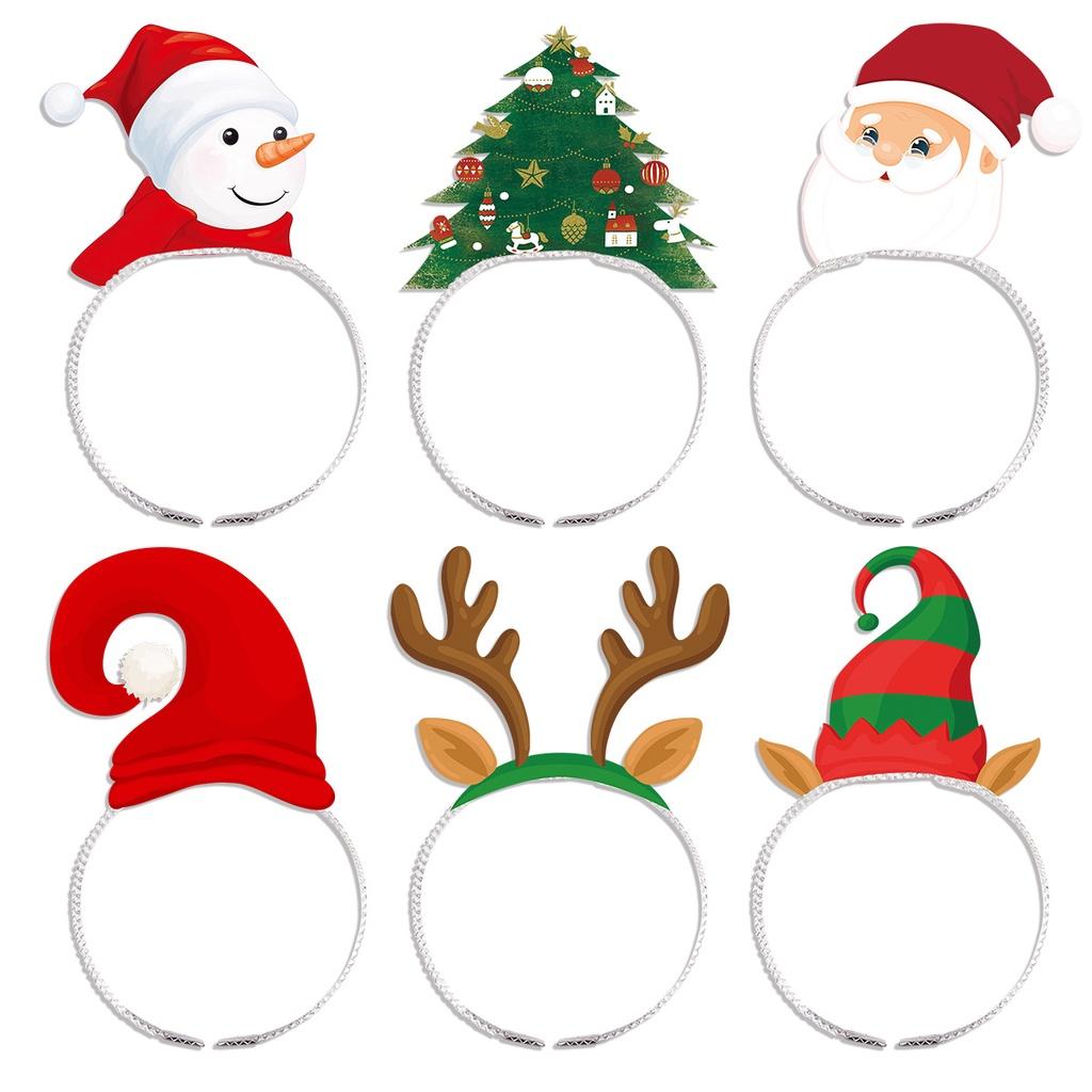 Merrychristmas Headband For Christmas Party Decorations Cute Snowman And Reindeer Design
