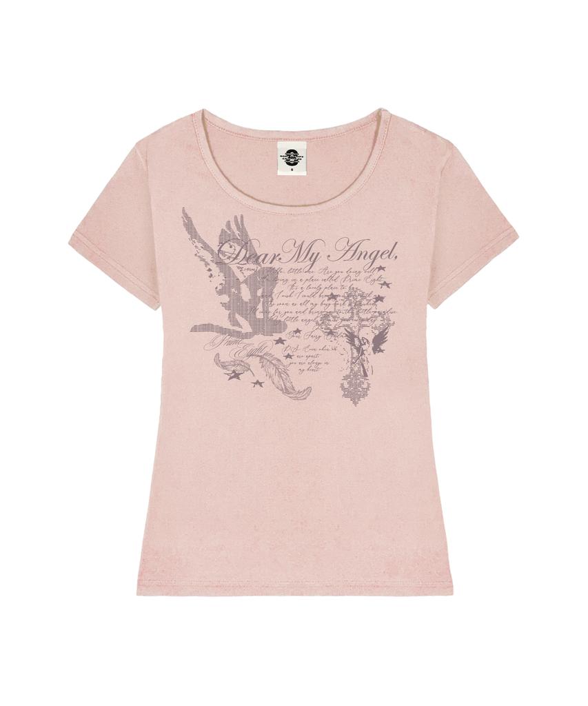 PRIMATE Dear Angel Women'S U-Neck Slim Fit Short Sleeve T-Shirt 8 Colors