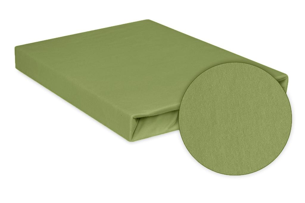 Premium Jersey Fitted Sheet 90x200, 100x200x20, Green_35, Matex