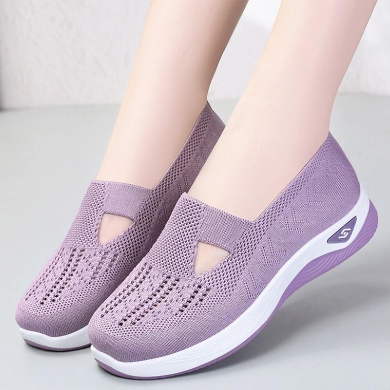 Scarpe da Donna con Suole Morbide Non Stancheranno i Tuoi Piedi. Scarpe estive con suole morbide e tomaia in mesh traspirante, Scarpe slip-on a un piede