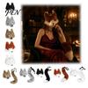 Halloween Costume Accessories Therian Masque And Tail Set, Cat Fox Cosplay Costume, Adult Size Faux Fur Plush Animal for Masquerade Party Funny