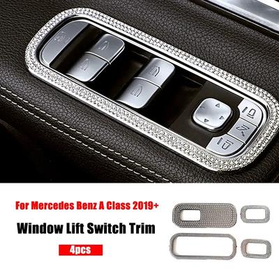 Für Mercedes Benz A-Klasse W177 - A180 A200 A220 A250 Fensterheber Schalter Bedienfeld Kristall Aufkleber Diamant Verkleidung