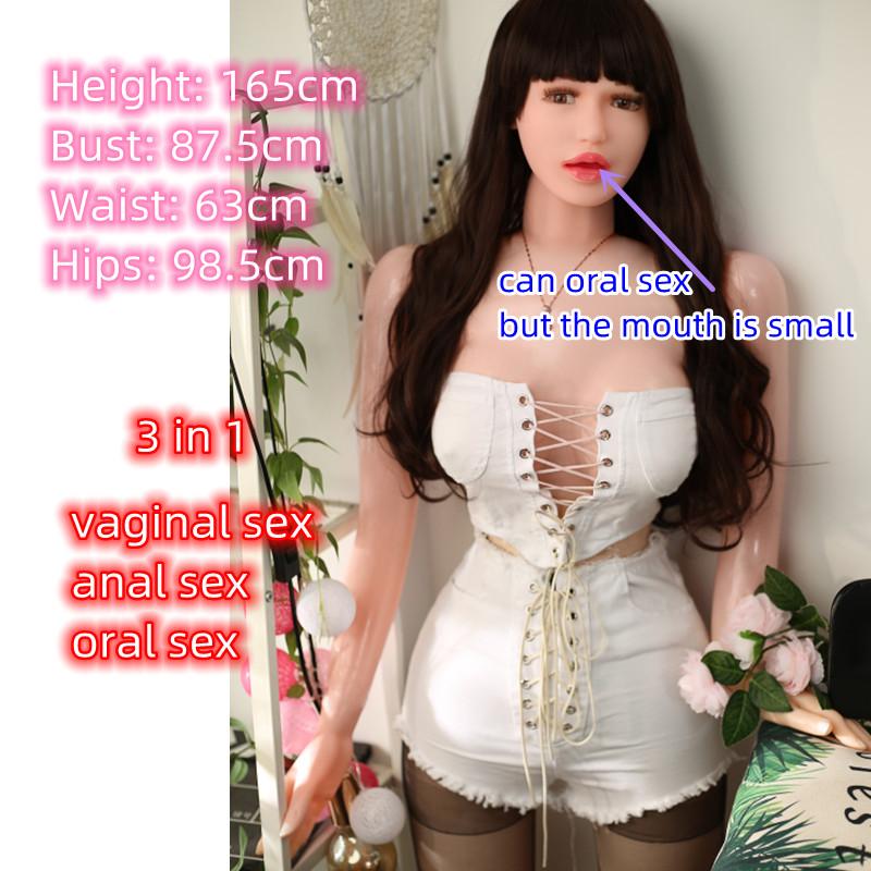 VaHppy Nafukovací panenky masturbátor anální sex 165cm 2,8kg Zesílená lesklá lakovaná kůže Hezké blond vlasy, modré oči