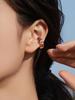 18k Gold-Plated Enamel Camellia Hoop Earrings - Stainless Steel, Fade-Resistant, Light Luxury Design