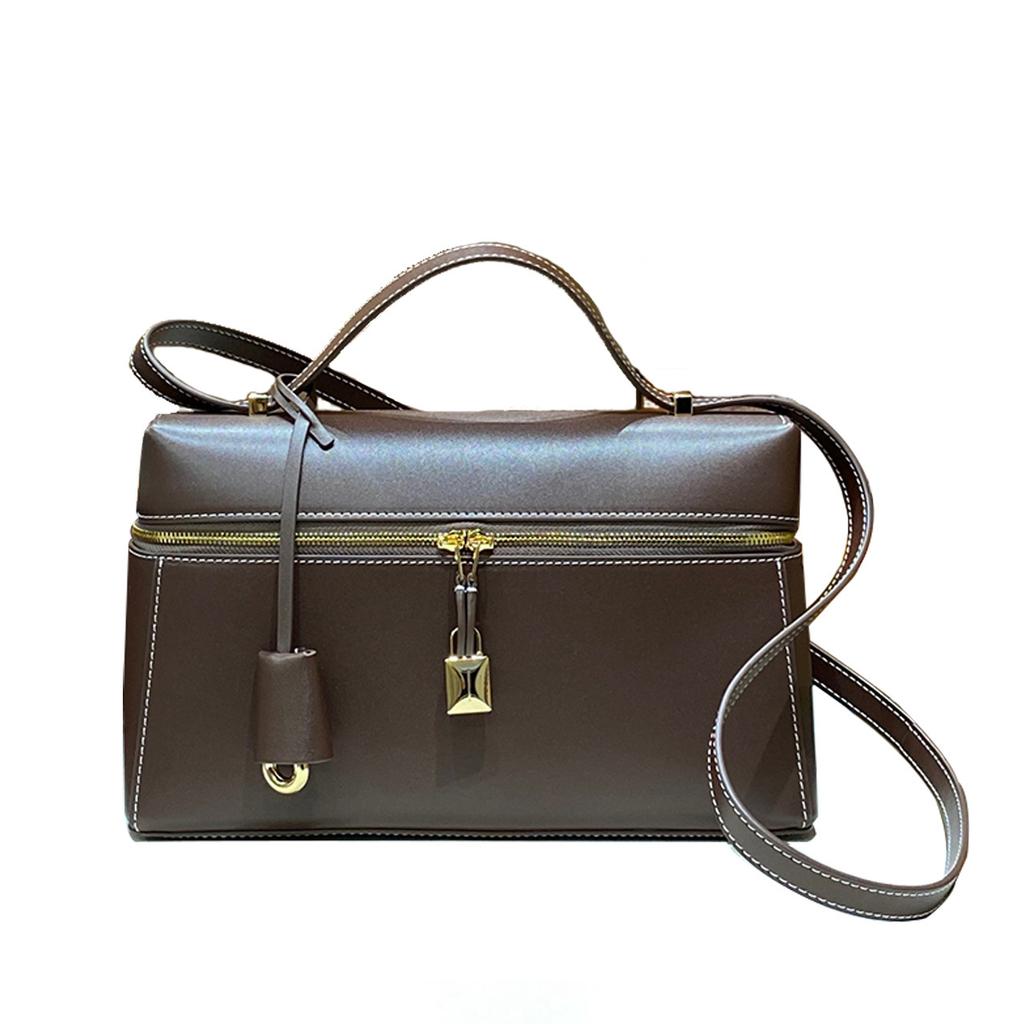 Frühling und Sommer neue Echtleder Box Bag modische Pendlerhandtasche elegant und hochwertig Einzel-Schulter Umhängetasche Damenhandtasche