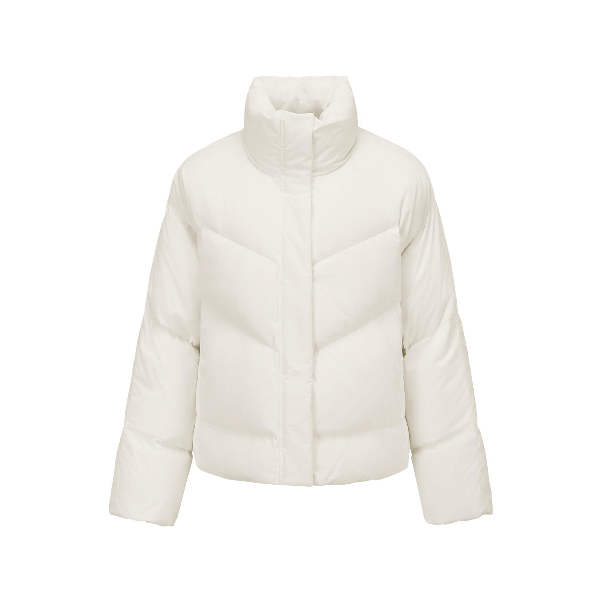 Skechers Warm Waterproof Anti-Static Short Down Jacket Women outerwear Cotton-White L425W019-0074 S