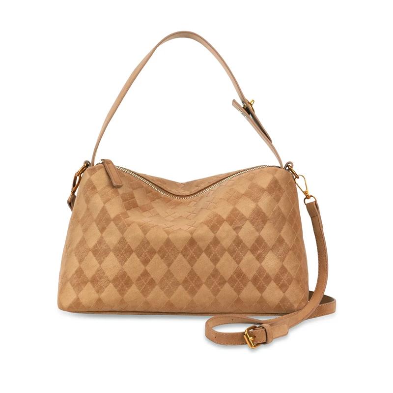 High Capacity Commuting Temperament Shoulder Bags 2026 High Quality Sweet Crossbody Bags Solid Color Versatile Women s Handbag коричневый