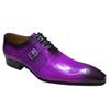 Fashion Luxury Men's Genuine Leather Brogue Oxford Shoes Lace-Up Black/Purple Dress Shoes for Wedding Party Business Formal Occasions