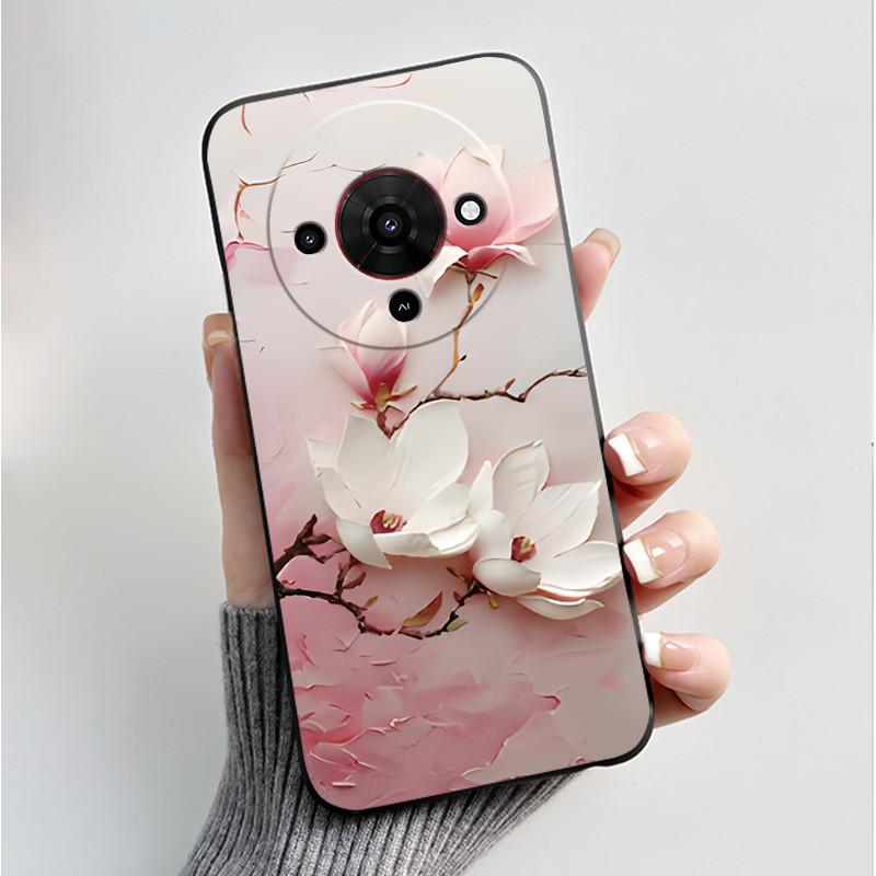 Printing Pattern Case For ZTE Blade A76 5G Capa Z2469N Cute Flower Cartoon Casing Fundas Soft Silicone Black Shell Cover Coque