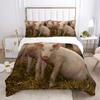 Pig Duvet Cover 3Pcs Lovely Animal Printed Bedding Set Cute Pet Comforter Cover King For Kids Boys Girl Children Bedroom Decor