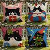 Cartoon Cat Cute Cushion Cover Home & Car Dual-Scene Pillow Cover: Reversible for Premium Comfort