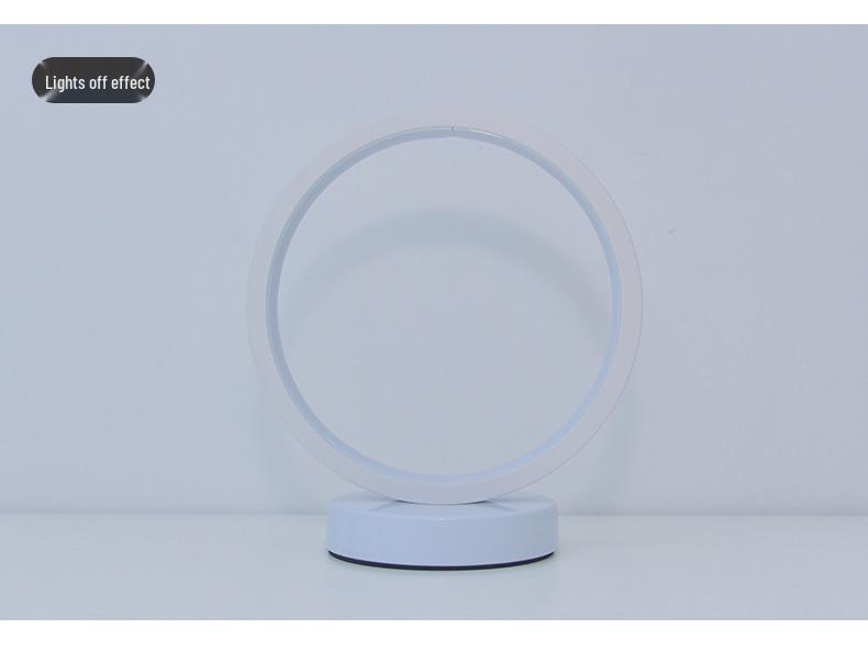 Lampe de Table LED Nordique: Lampe de chevet à anneau rond pour l'ambiance, le sommeil et l'allaitement