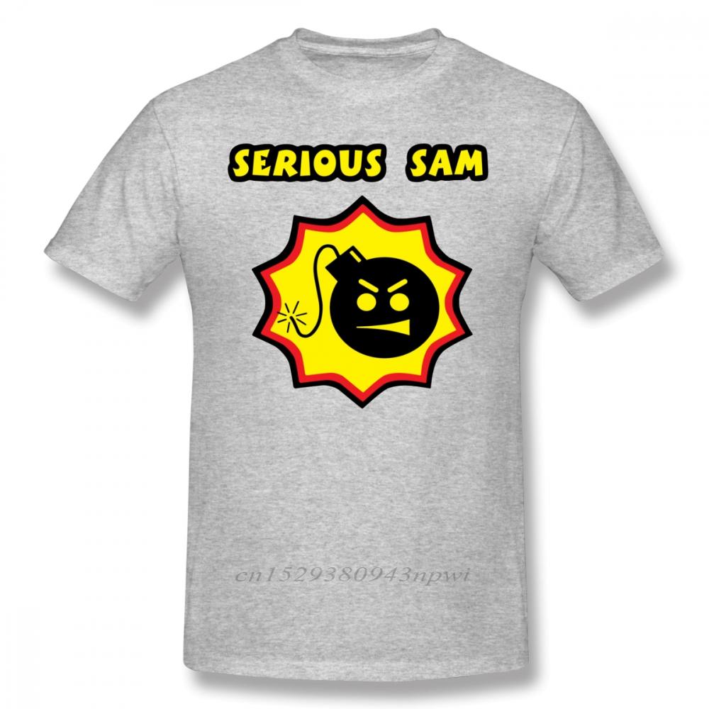 Serious Sam TShirt Serious Sam Replica T Shirt 100 Cotton Summer Tee Shirt Men Cute ShortSleeve Printed Tshirt