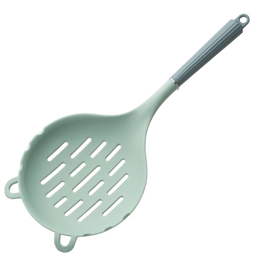1Pcs Long Silicone Colander Non-Stick Cooking Strainer Heat Resistant Filter Spoon Mesh Skimmer Oil Mesh Colander Kitchen Tool