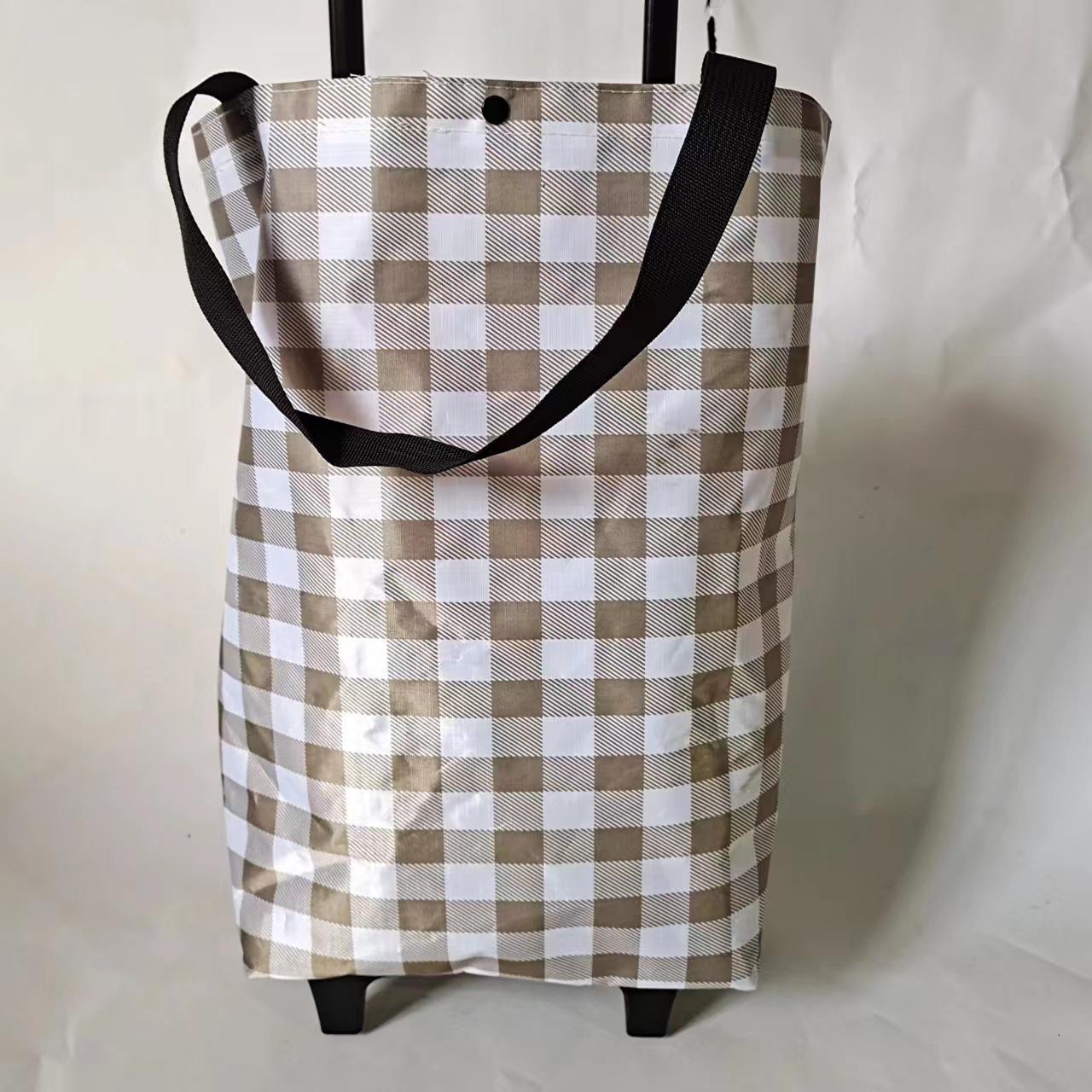 Складная полиэстеровая тележка для покупок на колесах - Портативная сумка-тележка