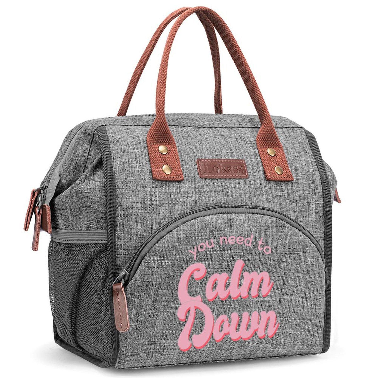 

-border New fashion Portable Lunch Bag Picnic Bag Large Capacity Food Picnic Lunch Bag розовый