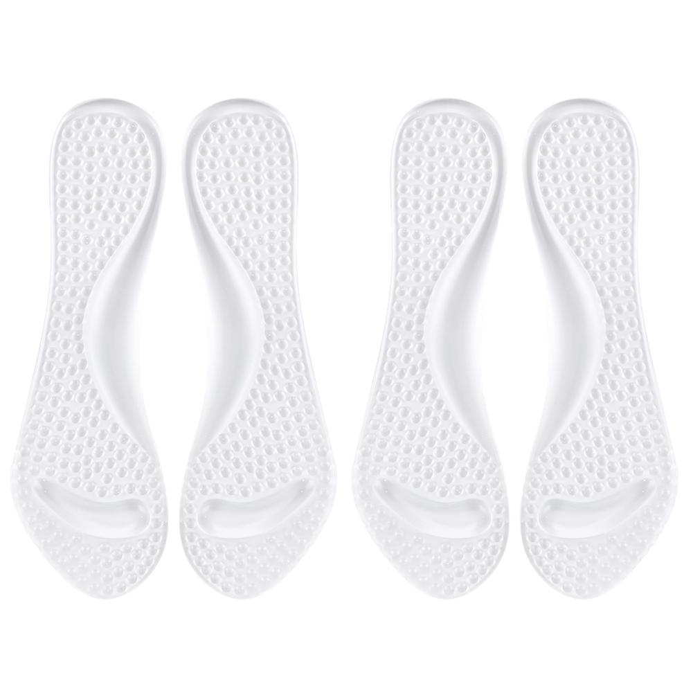 2 Pairs Shoe Pad Transparent Silicone 3 4 Shakeproof Massaging Foot Pad for Fatigue Relief