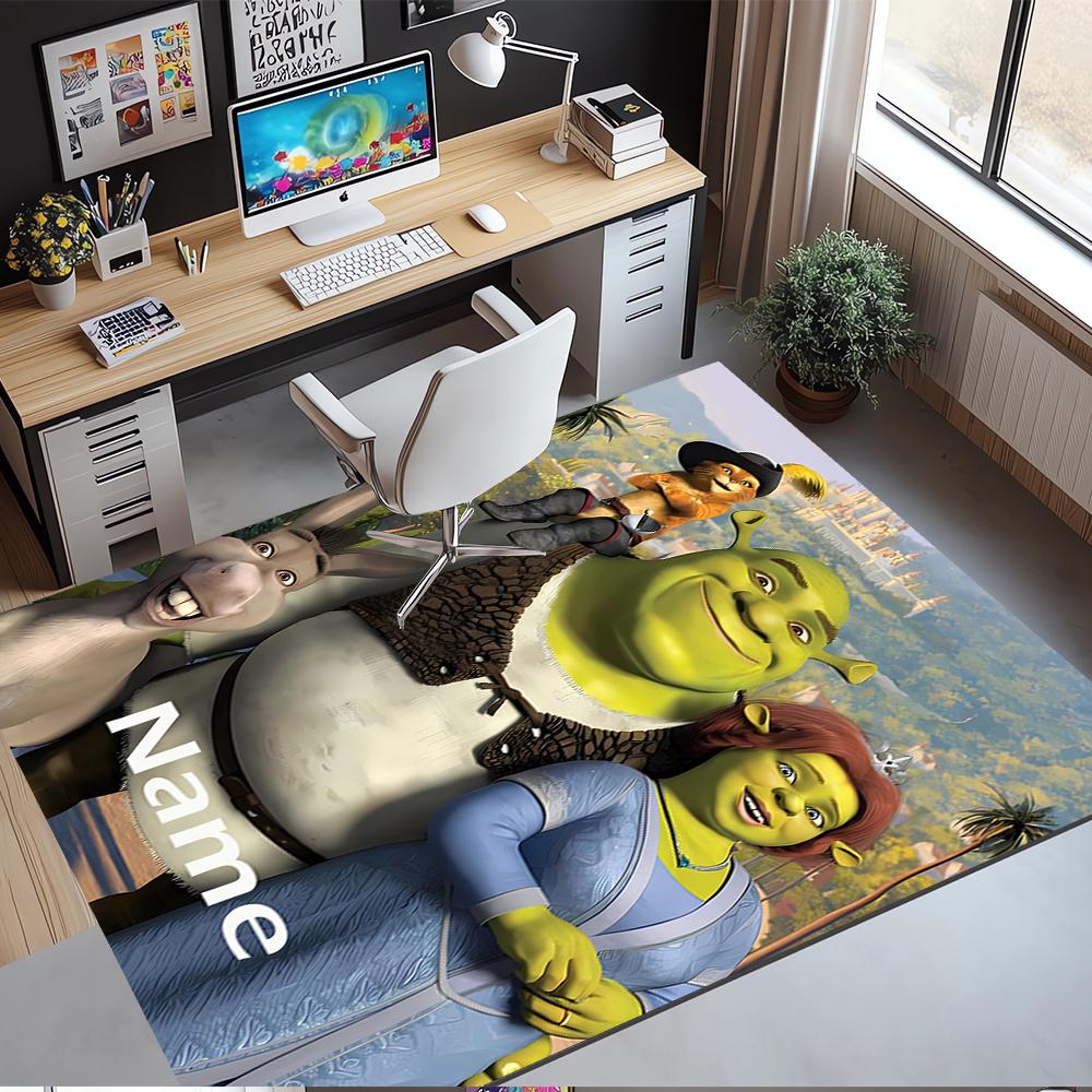 Benutzerdefinierter Name Shrek Bedruckter Teppich, Teppich für Bürostuhl Wohnzimmer Schlafzimmer Küche Raumdekoration Geschenke.