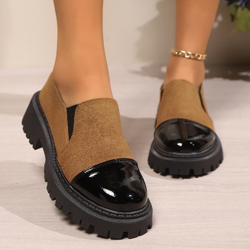 Large Size Spring and Autumn New Leopard Print Loafers Versatile Platform Small Leather Shoes Women