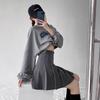 Women's Grey Pleated Skirt High-Waisted Short Skirt Summer Suit Style Slimming A-Line Extended Length Casual All-match Versatile Skirt