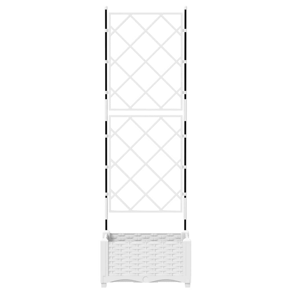 Garden Planter White 40 X 40 X 125.5 Cm Plastic