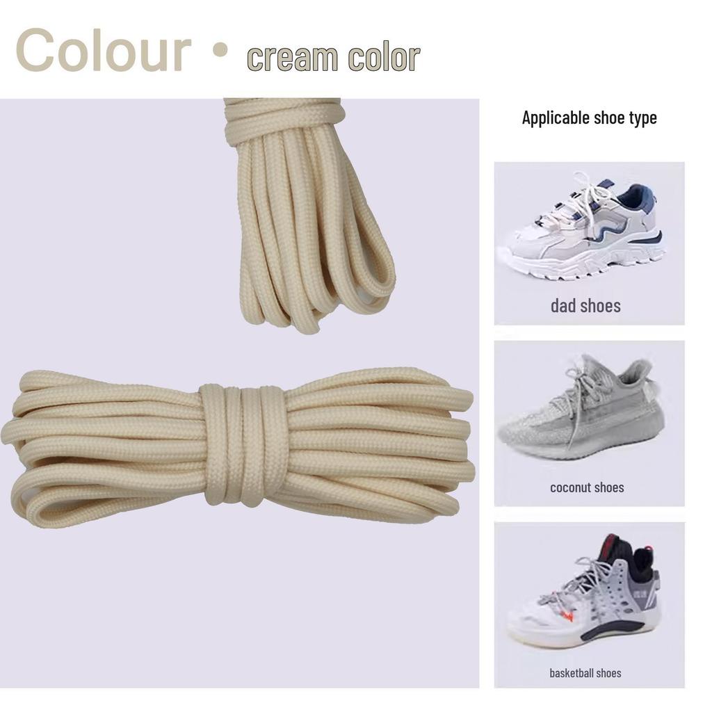 Unisex Martin Boots Shoelaces: Round, Thick Style In Grey, Black, or White for Casual and Dad Shoes.