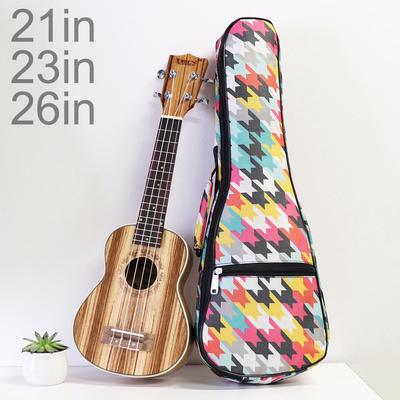 21/23/26 Zoll bunte tragbare Ukulele-Tasche, 10 mm Schwamm gepolsterter weicher Ukulelen-Rucksack