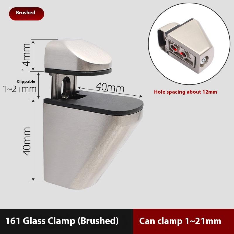 1pcs Adjustable Wood/Glass Shelf Support Clips Zinc Alloy Shelves Brackets With Anti-Slip Pads, Partition Clamps For Bathroom