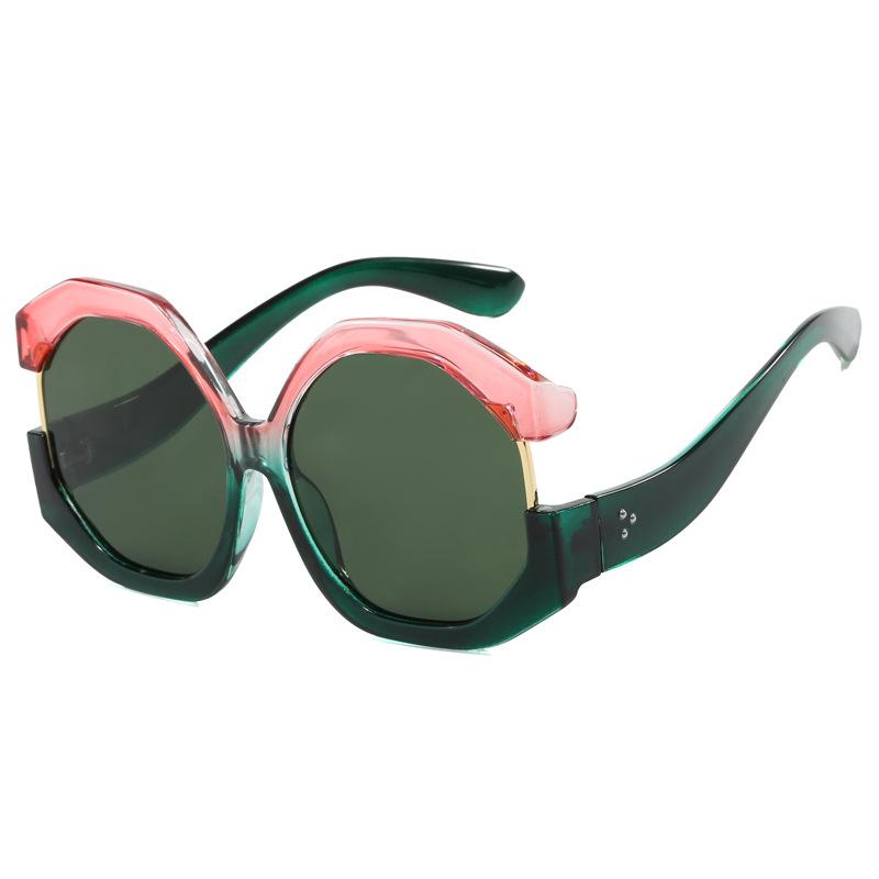 European and American Fashion Cat Eye Oversized Sunscreen Sunshade Sunglasses Women's Personality Color Matching Street Sunglasses Women's Senior