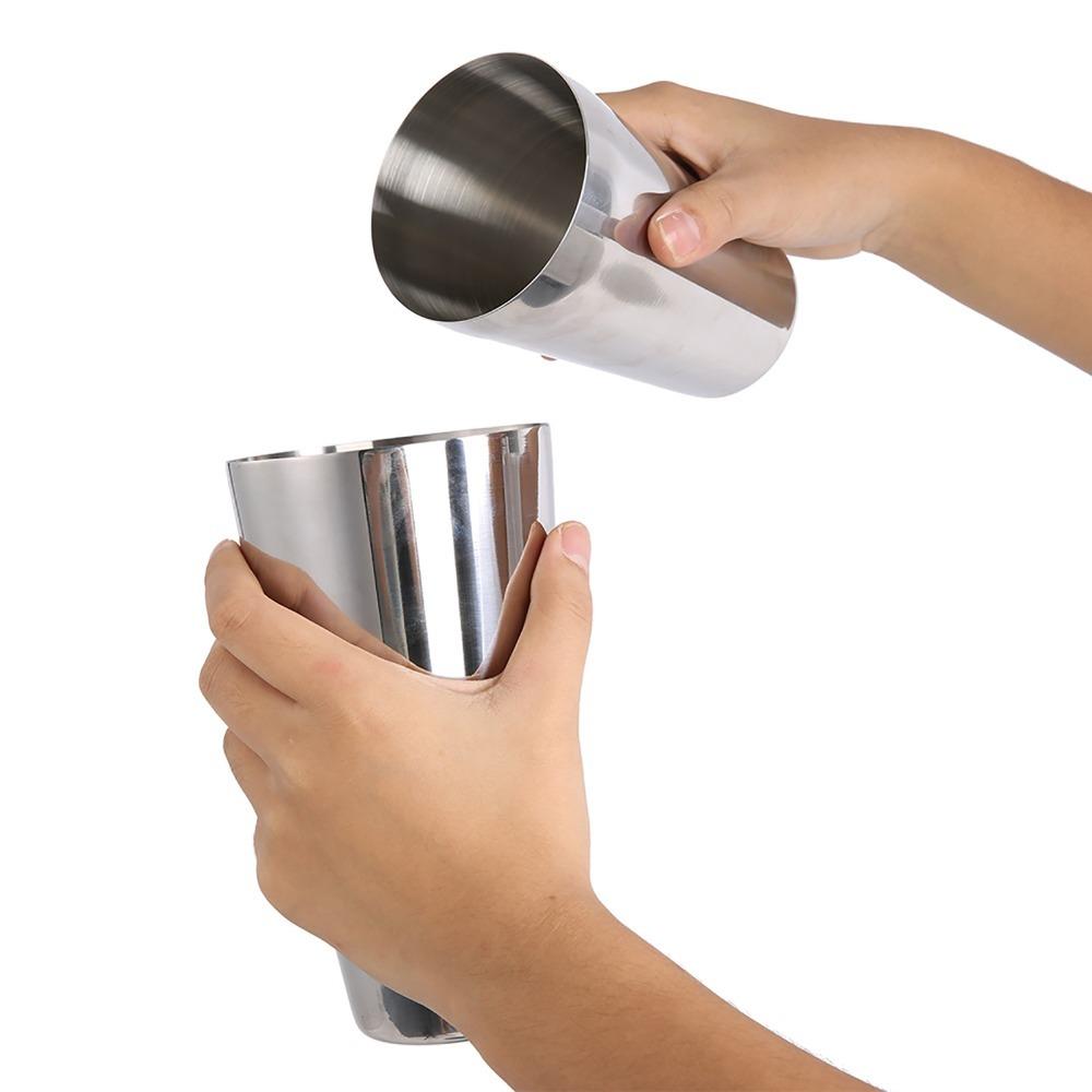 2 Piece Stainless Steel Wine Shaker Silver Drink Mixer Professional Cocktail Shaker Set Bartending 800/600ml