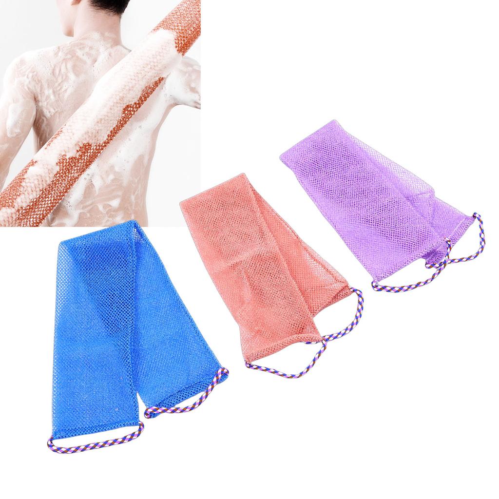 African Exfoliating Net Sponge with Handles   Cleansing   Washcloth Back Scrubber for Shower