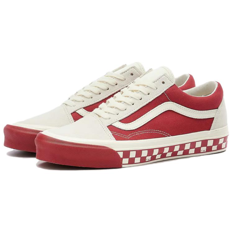 Vans OG Old Skool LX Bumper Cars - Marshmallow Cardinal Unisex Sneakers Red VN0A4P3X4O3