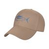 Fashion Cute Albacore Tuna Fish In Aegean Blue and White Curved Brim Baseball Cap Fashionistas Summer Cap